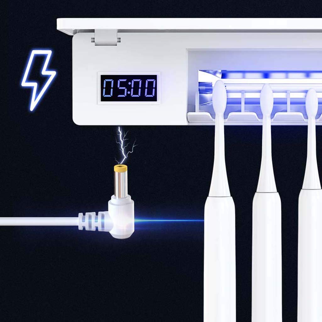 TJH Esterilizador eléctrico Inteligente con Cepillo de Dientes UV, Esterilización secando múltiples bastidores de cepillos de Dientes, Caja de Almacenamiento de Cepillo de Dientes de Pared