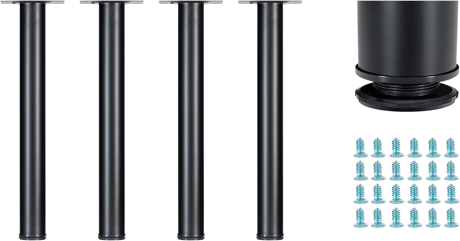 WUHUANGKAKA Patas de mesa de 16 pulgadas, patas de escritorio de metal ajustables de 16 pulgadas, adecuadas para patas de muebles de bricolaje,