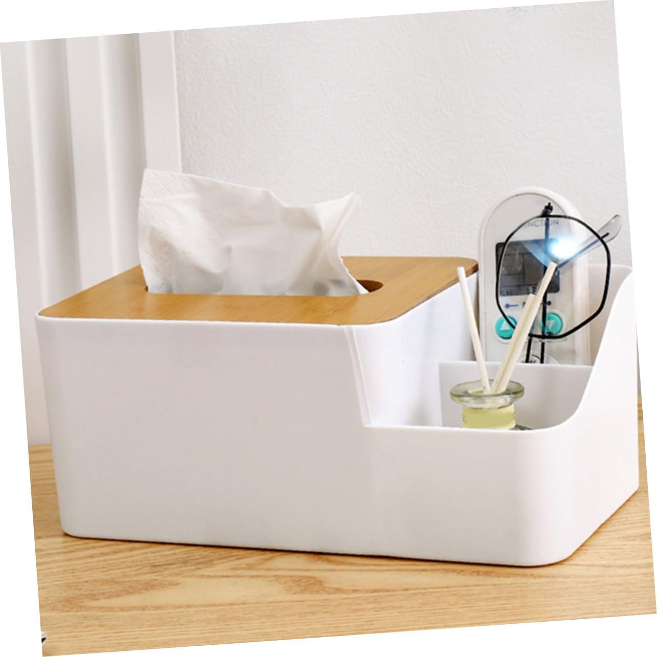 DECHOUS Plastic Tissue Box Storage Case Office Organiser for Desk Napkin Holder