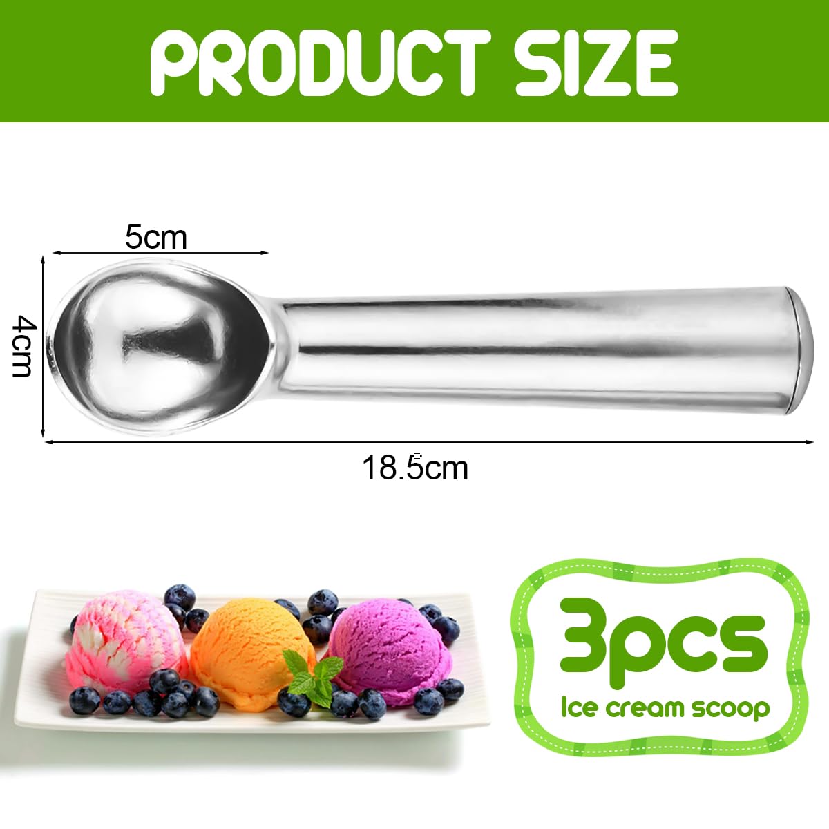 VAYING IJslepel - premium ijslepel van roestvrij staal - de ideale ijslepel portioneerder - perfecte ijscrème scoop - must-have in elk huishouden VAYING IJslepel - premium ijslepel van roestvrij staal - de ideale ijslepel portioneerder - perfecte ijscrème scoop - must-have in elk huishouden
