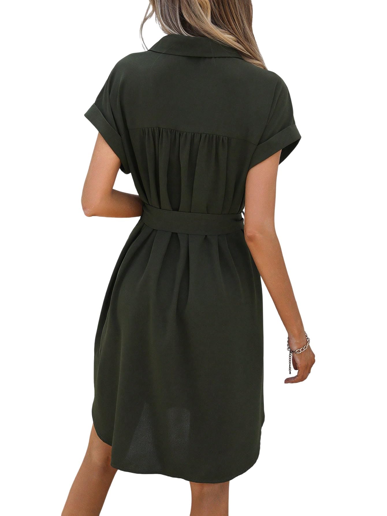 SweatyRocks Damen Sommer Kleid Elegant Blusenkleid Knielang Tunikakleid