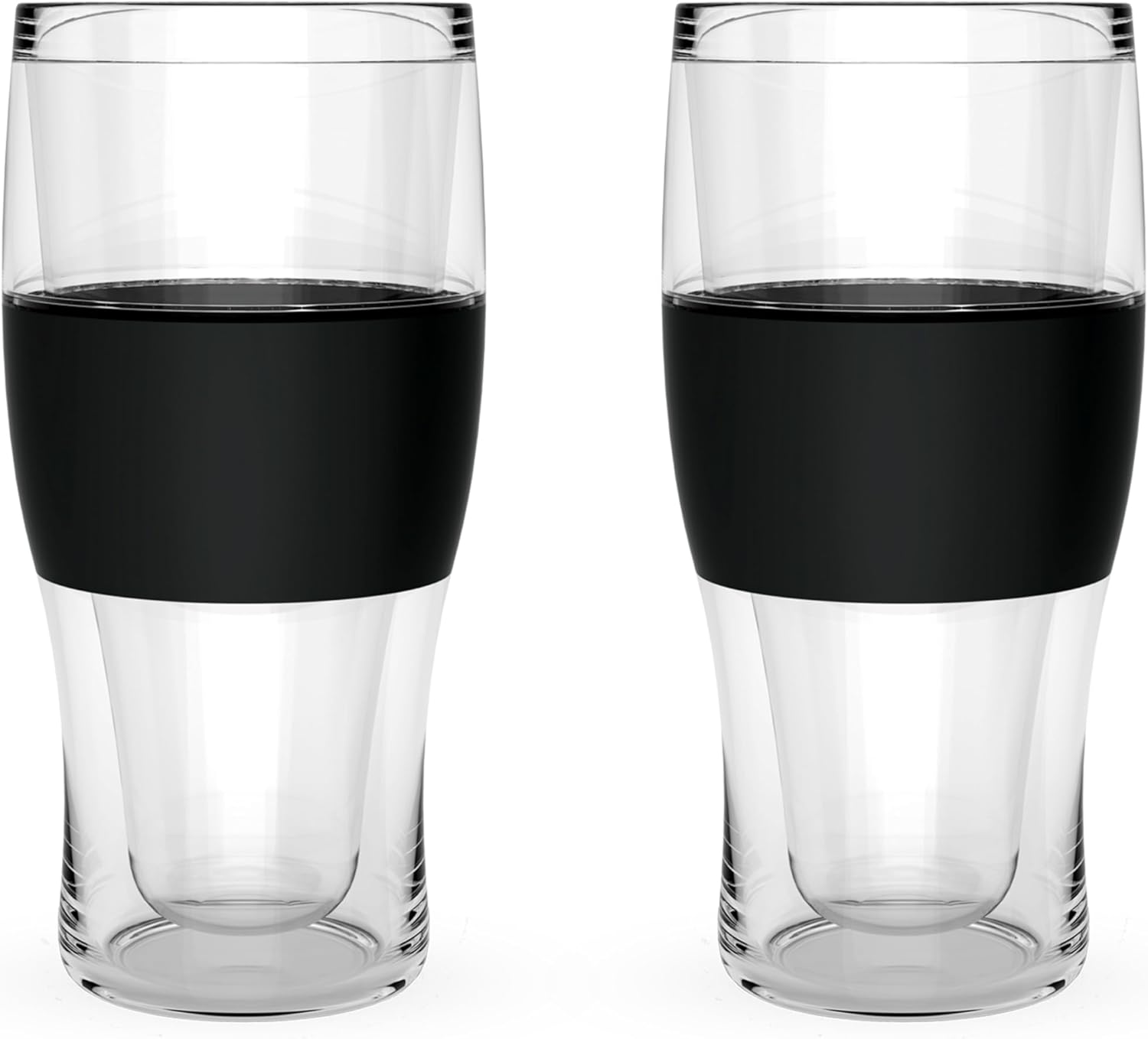 Host FREEZE Beer Glasses, Frozen Beer Mugs, Freezable Pint Glass Set, Insulated Pint Glass to Keep Your Drinks Cold, Double Walled Insulated Glasses, Tumbler for Iced Coffee, 16oz, Set of 2, Black - Image 17