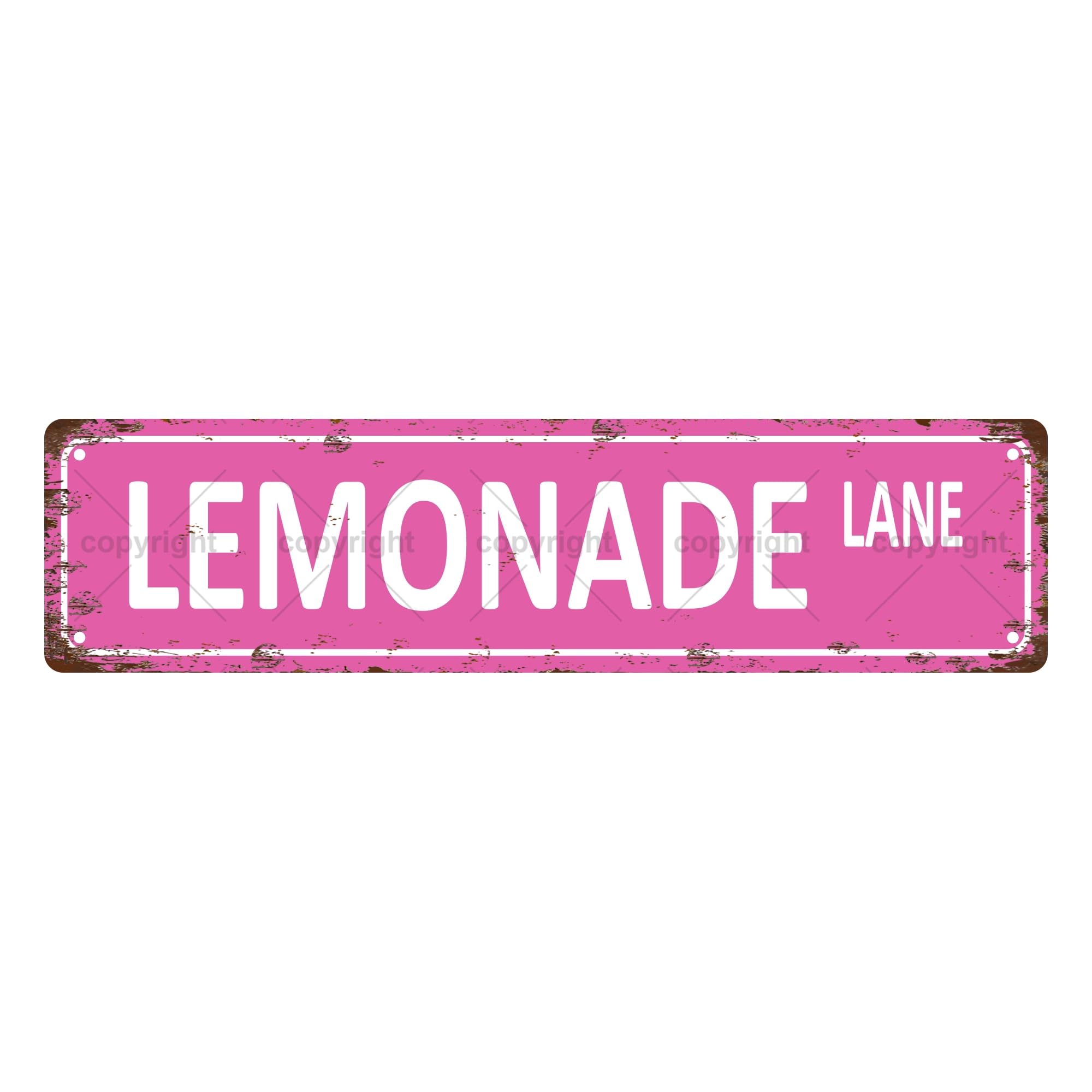 Lemonade Lane Vintage Metal Tin Sign,Street Sign,Home Decor,Room Decor,Wall Decor,Bathroom Decor,Bar Decor,Cafe Decor,Garage Decor,4x16 Inch