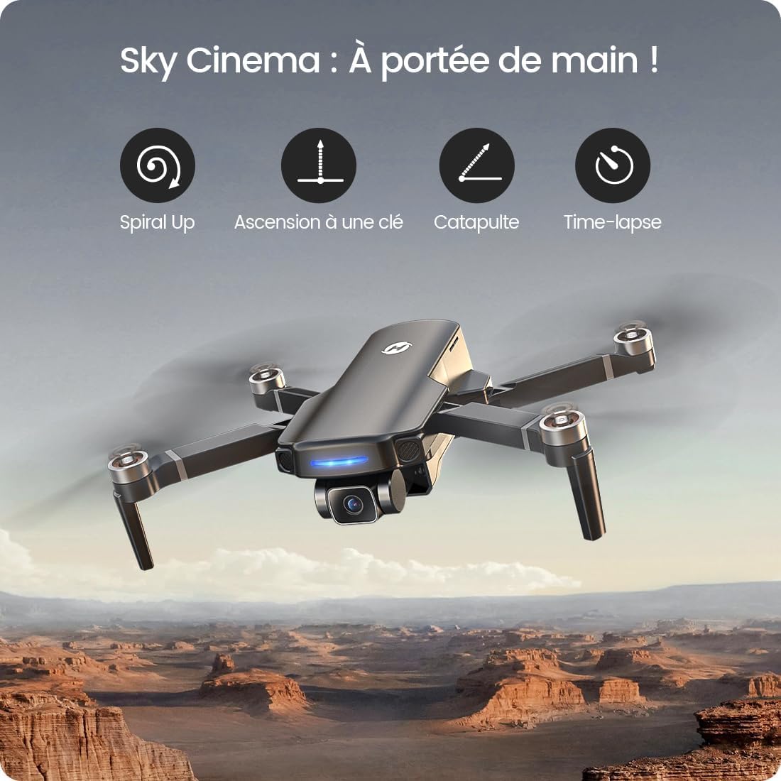 Holy Stone HS360S GPS Drone con cámara 4K UHD para Adultos Principiantes, FPV RC Quadcopter Plegable con Rango de Control 3KM, Motor sin Escobillas, Follow Me, Smart Return Home, Transmisión 5G, 249g
