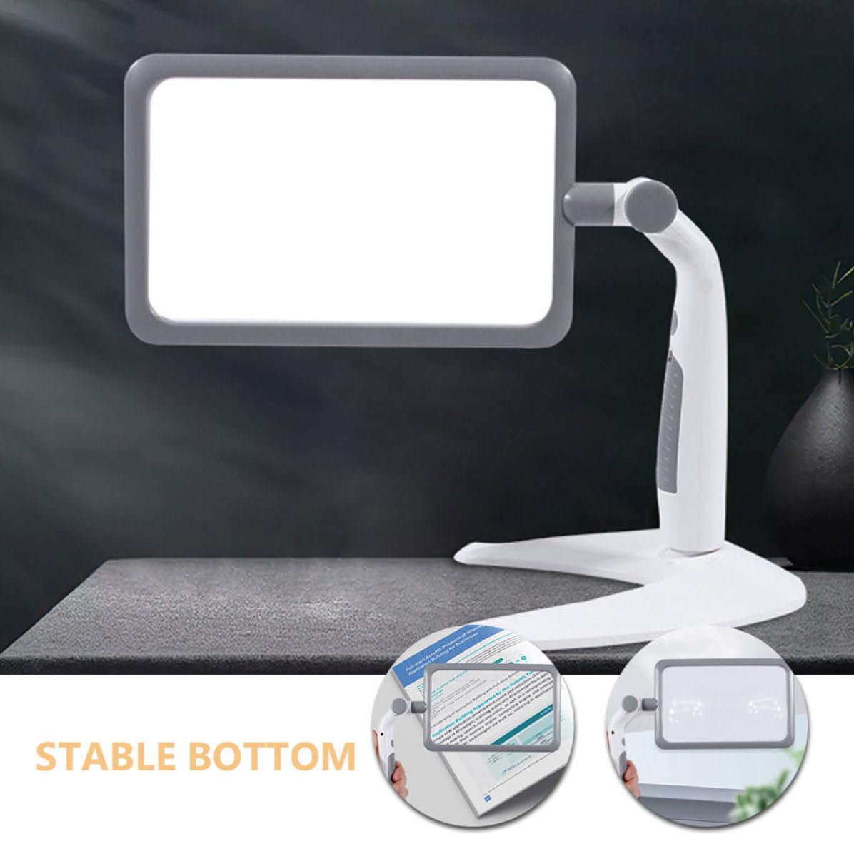 LED Lupe aus Abs und Acryl zum Lesen 2,5- Vergrößerung mit 48 Dimmbaren LED Leuchten für Detaillierte Arbeiten Unterwegs oder Hause