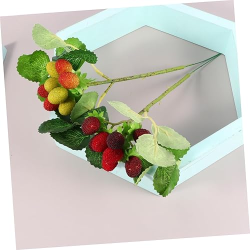 Miniatura 7 de Artificial Fruit 2pcs Artificial Strawberry Bridal Flower Bouquet Photography Props Nomes Decorations Christmas Desktop Flower Decor Photo Shoot