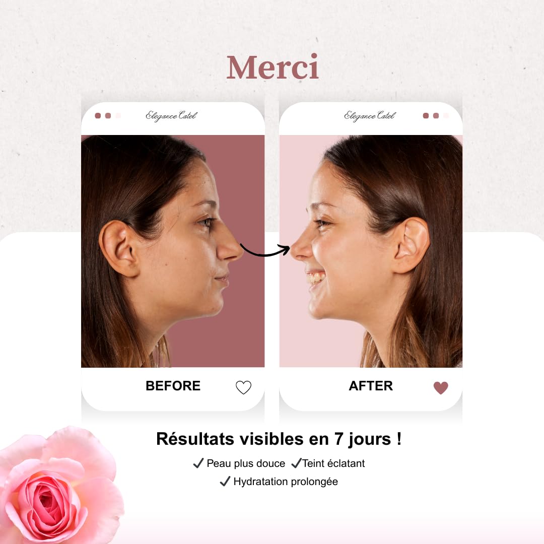 Cofanetto per la cura del viso biologico alla rosa, 6 prodotti, siero 30 ml, sapone 100 g, tonico, schiuma detergente, crema e maschera di argilla