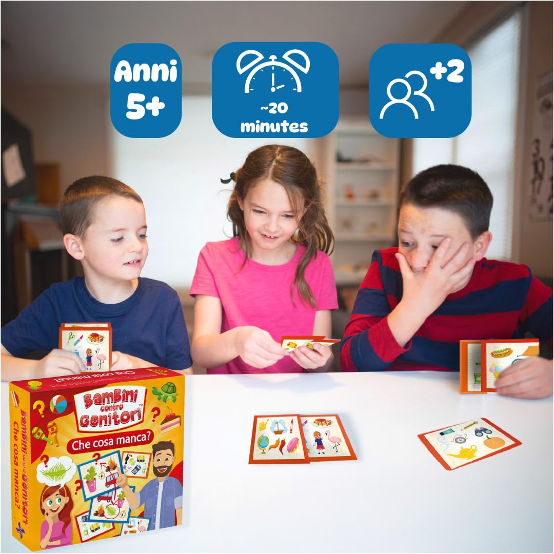 Memory Board Game For Kids & Adults - Picture Flash Card Game For Family Game Night - Educational Brain Training Activity