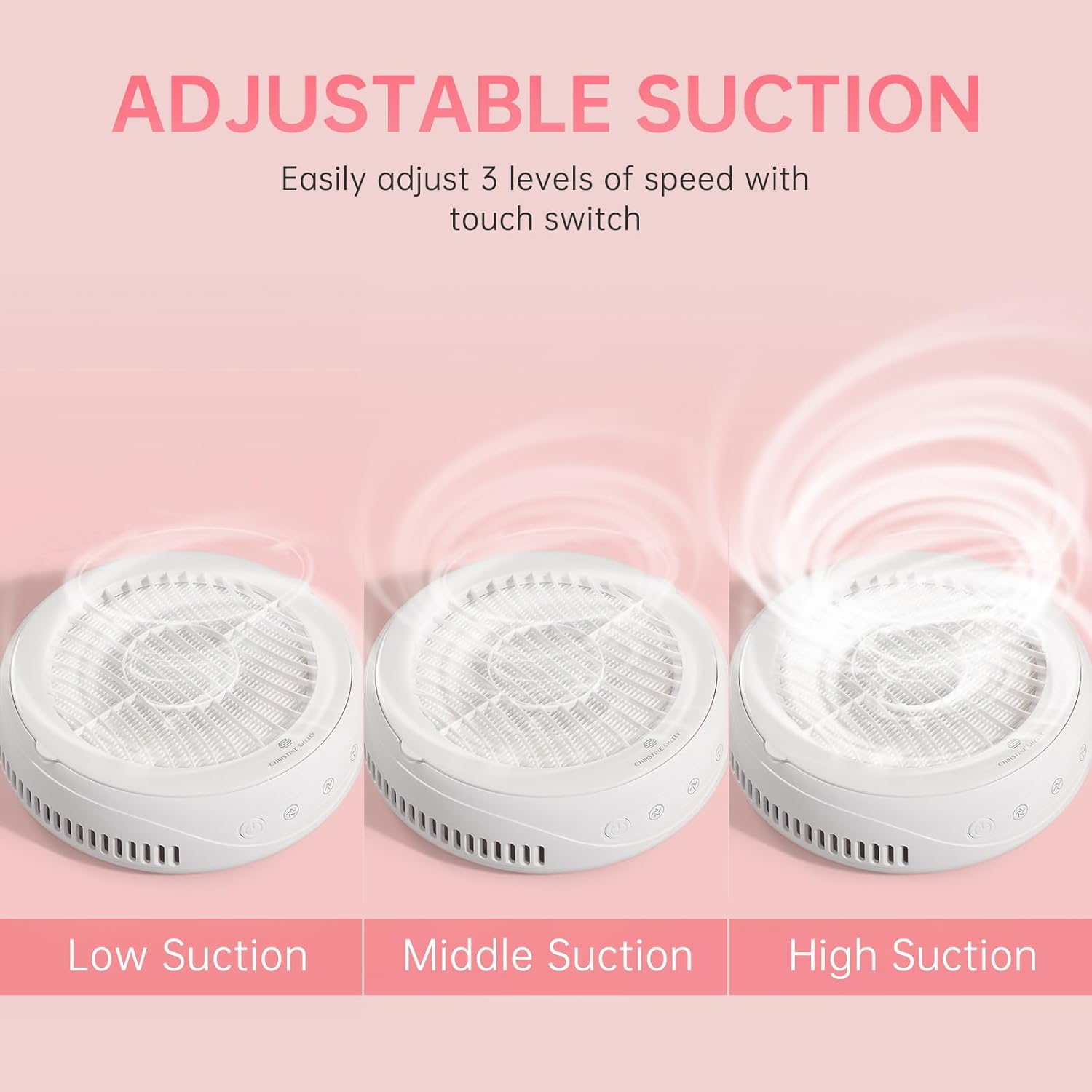 Nail Dust Collector, Rechargeable Dust Collector Nail Tech, Powerful Vacuum Fan Vent Dust Collector Extractor Dust Suction Machine for Acrylic Nails Polishing, Nail Salon&Home