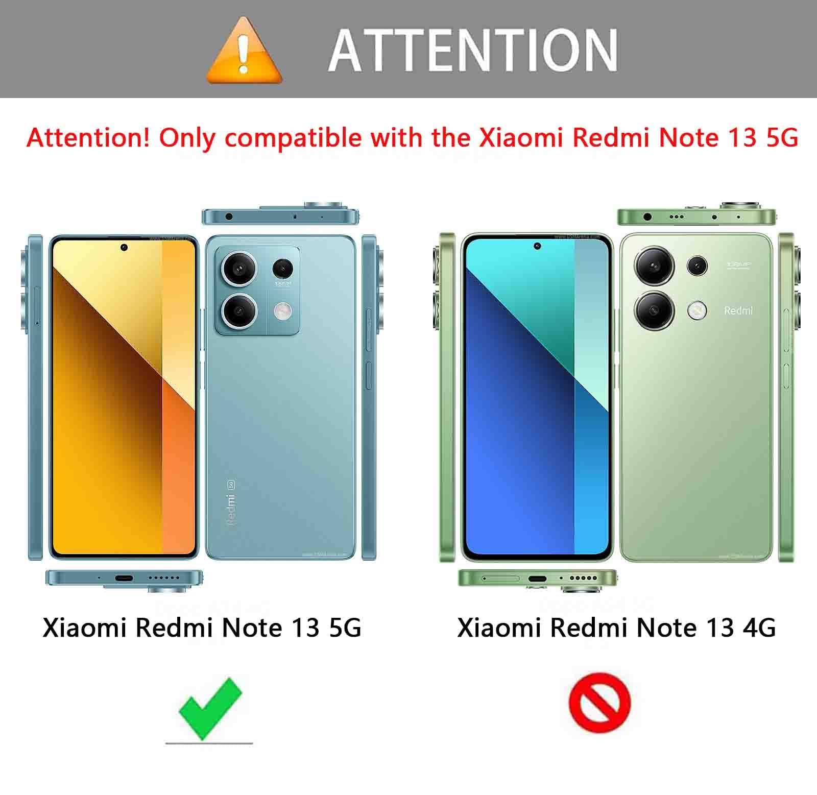 GOKEN Cover Portafoglio Per Xiaomi Redmi Note 13 5G – Pelle PU Con Rilievo, Slot Carte E Chiusura Magnetica – Blu