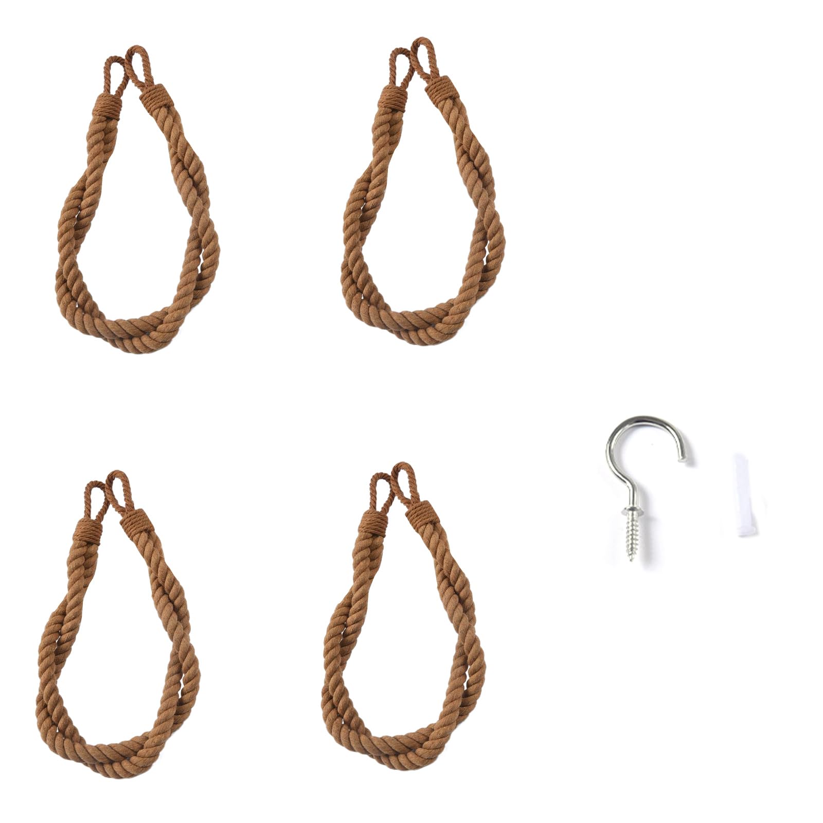 Tfaoys Pale Yellow Curtain Rope Curtain Tiebacks Hand Woven Bohos Styles Decorative Drape Holdbacks For Drapery Accessories Cotton Rope Holdbacks