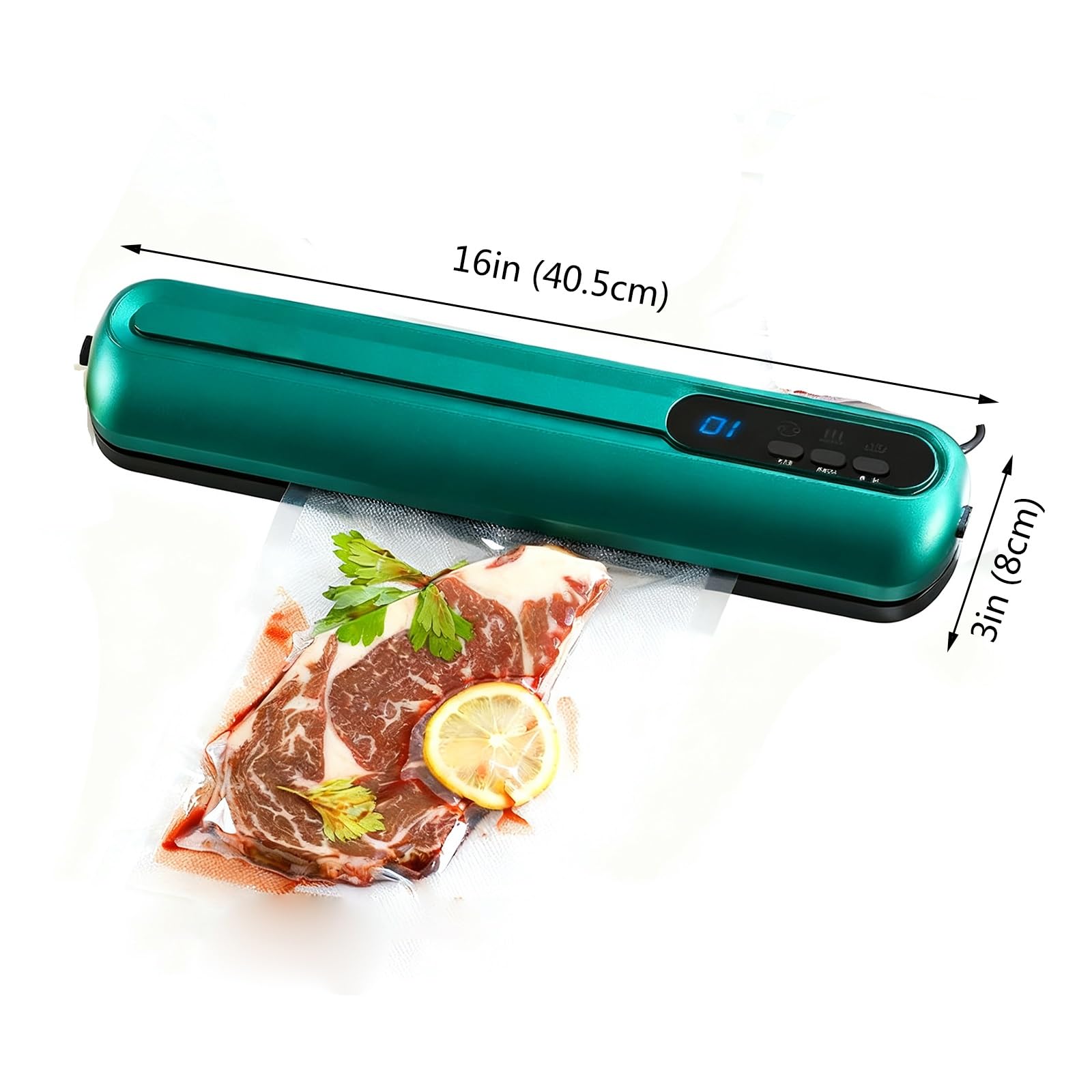 Smart Kitchen Vacuum Sealer - Automatic Food Preservation Sealer, Dry/Moist Modes, Vacuum Sealer for Freshness & Meal Prep(Green)
