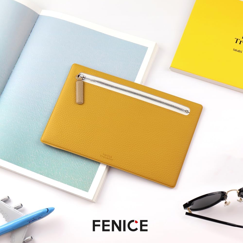 Fenice Vegan PU Leather Multi-Purpose Travel Pouch Contrast Two-Tone Design, Smart Organization, Zippered Compartments image 5