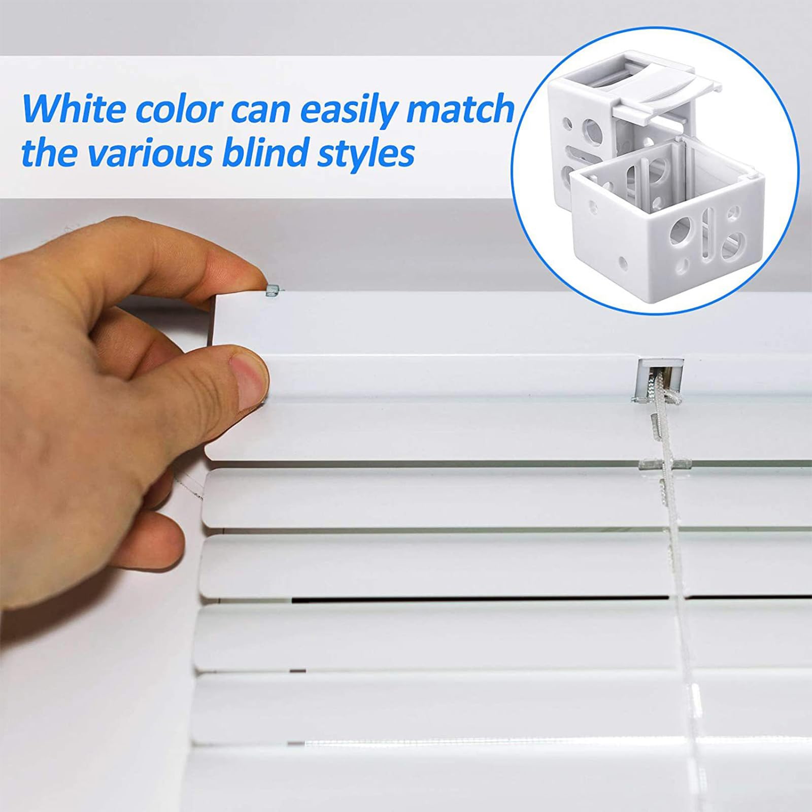 4 Pcs Window Blind Brackets Plastic Profile Box Mounting Bracket Blinds,White Color Headrail Track End Holder Parts for Window-blinds Installation Use - Image 4