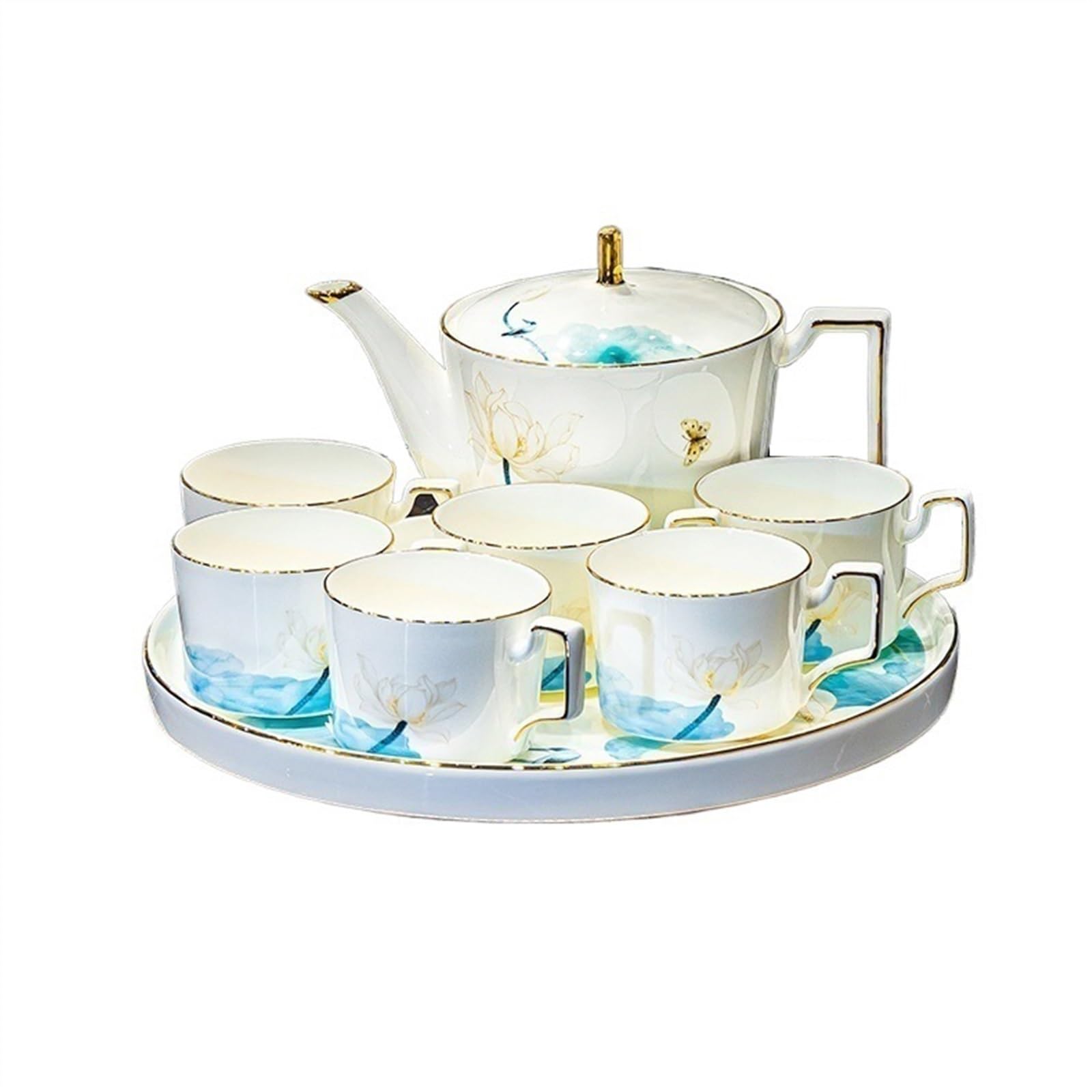 Bere Set teiera e tazza moderna con vassoio girevole
