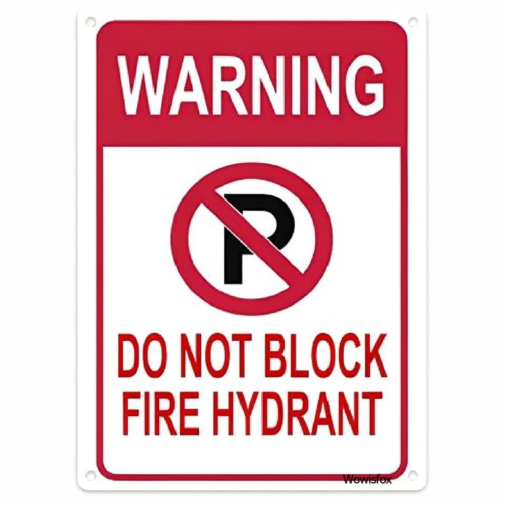 Do Not Block Fire Hydrant Warning Sign, 8 x 12 Inch Aluminum