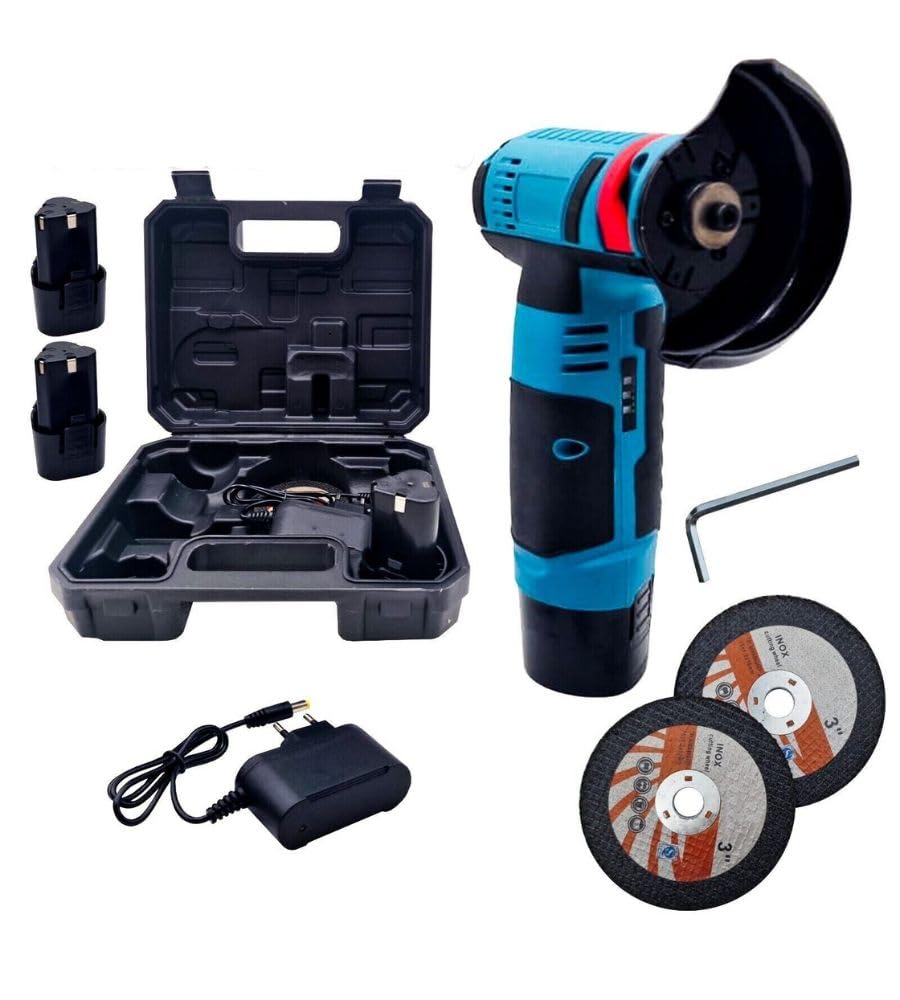 Mini Flex Smerigliatrice Angolare a Batteria 12 V Portatile Senza Filo 2 Batterie 2000 mAh e Valigetta 19500 giri/min