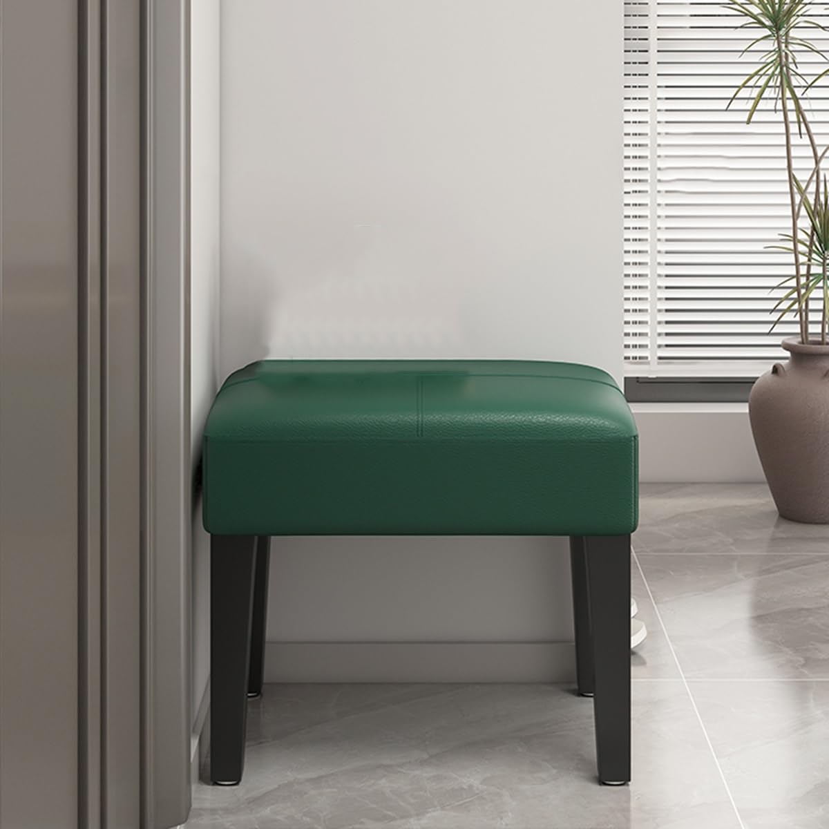 Tabouret de maquillage en polyuréthane haut de gamme avec pieds bois