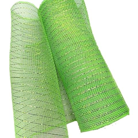 9.84Yard Decor Mesh 10.23 inch Wide Christmas Mesh Metallic Foil Mesh Ribbon for Craft,Party,Christmas Tree, Garlands, Staircase, Wreath Supplies, Swags, Large Bows Cover