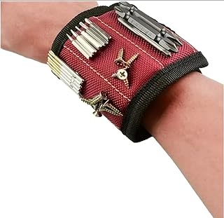 Magnetic Wristband for Holding Screws, Nails, Drill Bits & Small Tools, Adjustable Strong Magnet Wrist Tool Belt for DIY Projects, Construction, Woodworking, Home Improvement, Gifts for Men