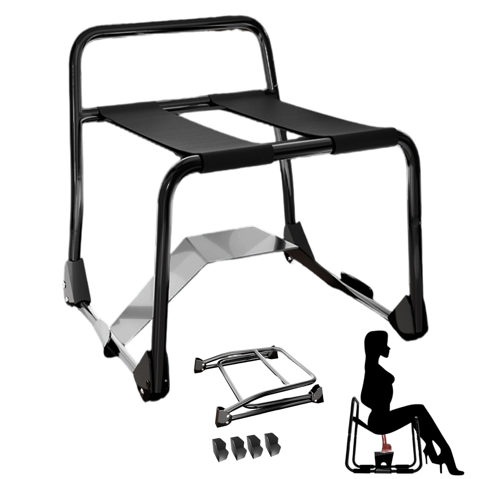 Chaise de sexe pliable – Grande aide pour les positions amoureuses avec poignée, banc de sexe portable et positionneur pour les couples, jeux SM et aventures érotiques, meuble d'amour robuste pour des