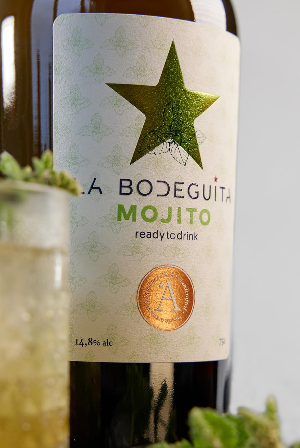 La Bodeguita Mojito – Cóctel Premium, artesano y natural – Pack 2 botellas elaborado con ron dorado, limón mediterráneo y hierbabuena – 2×75 cl.