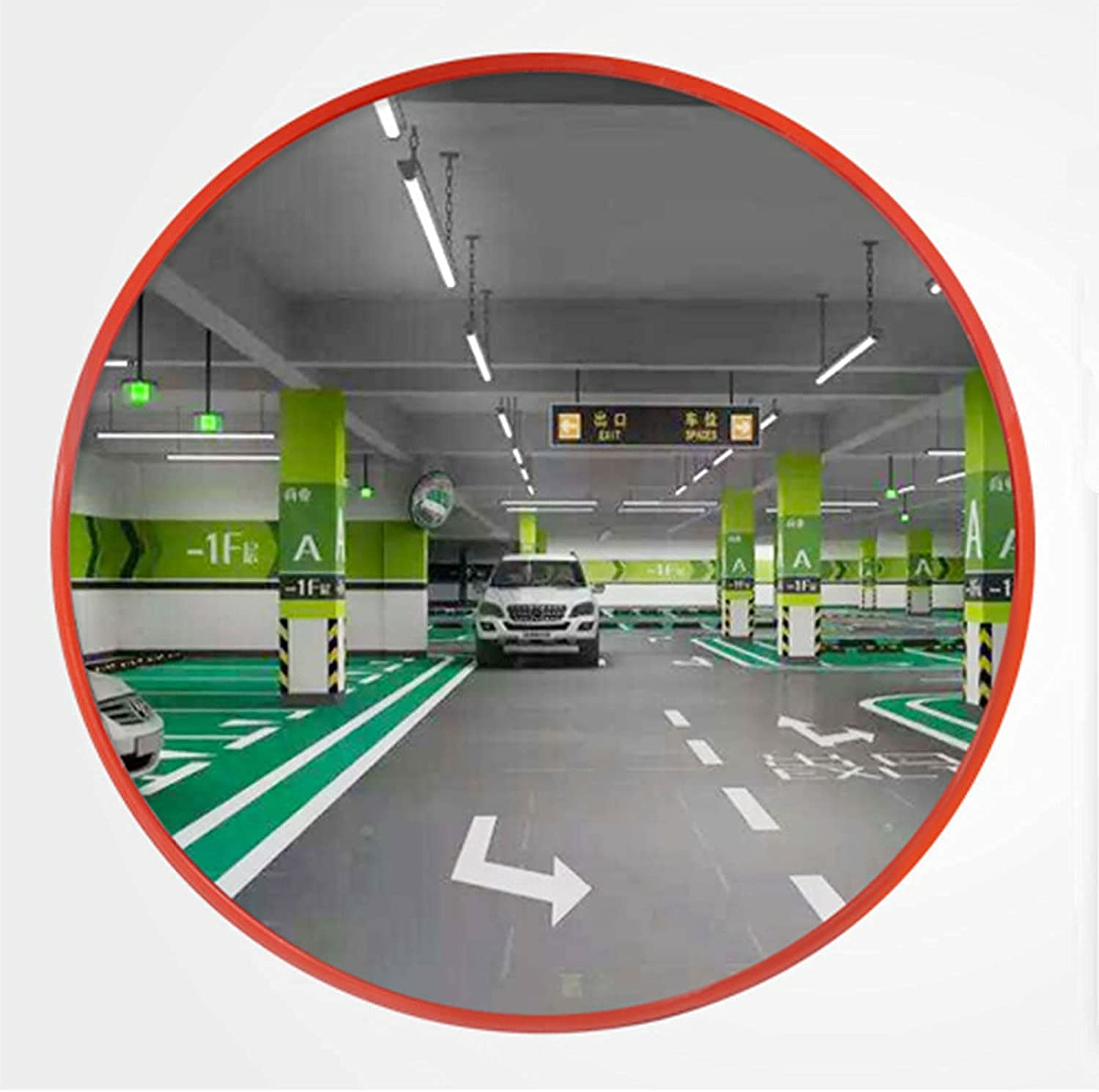 Wetterfest Garagenspiegel, Verkehrsspiegel, Verkehrsaußenspiegel, Parabolspiegel,Beobachtungsspiegel, Ausstiegsspiegel, Konvexspiegel, 45cm, 130-Wölbung, für Straße