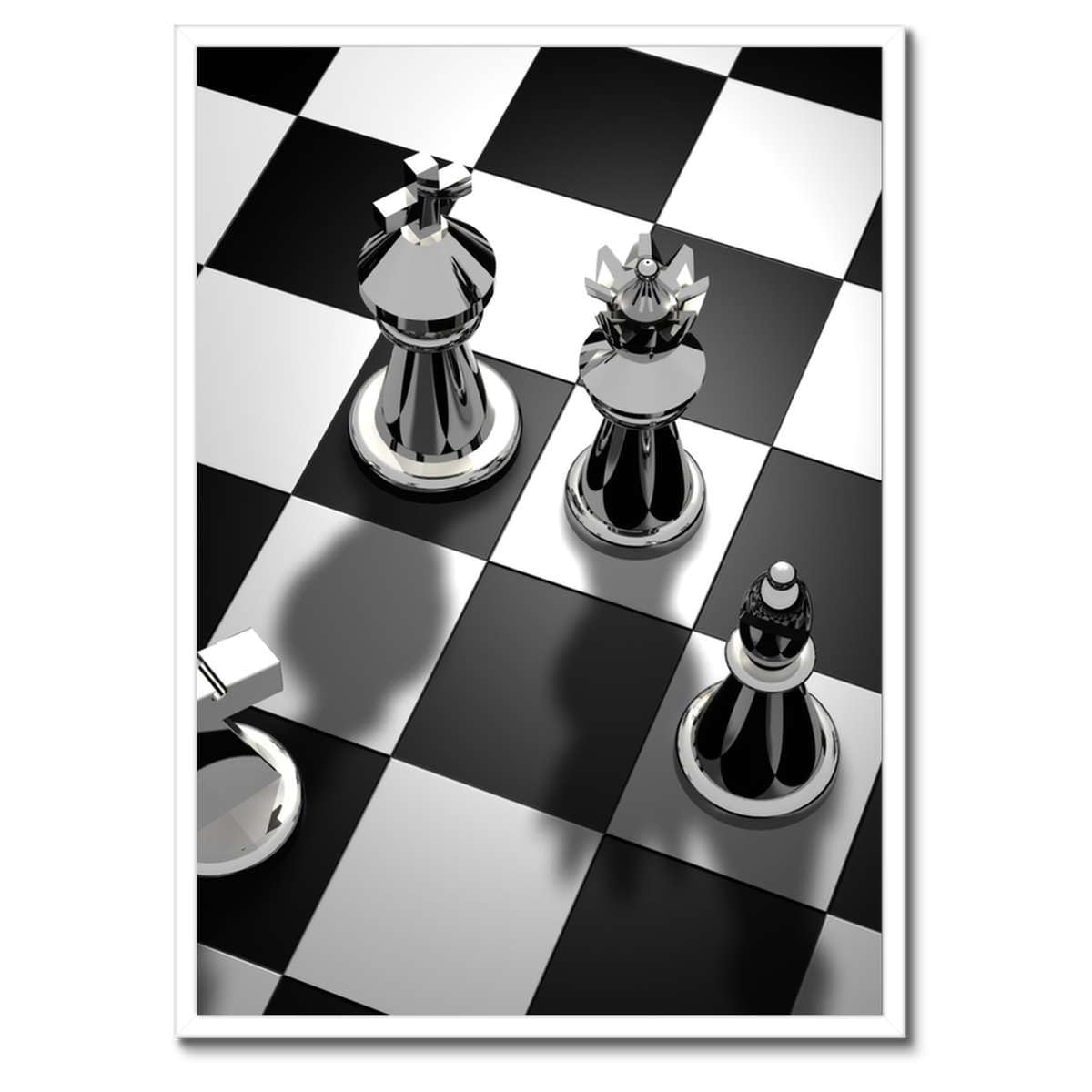 Cadre noir poster échecs 50x70 cm H2016M tableau mural moderne - 3