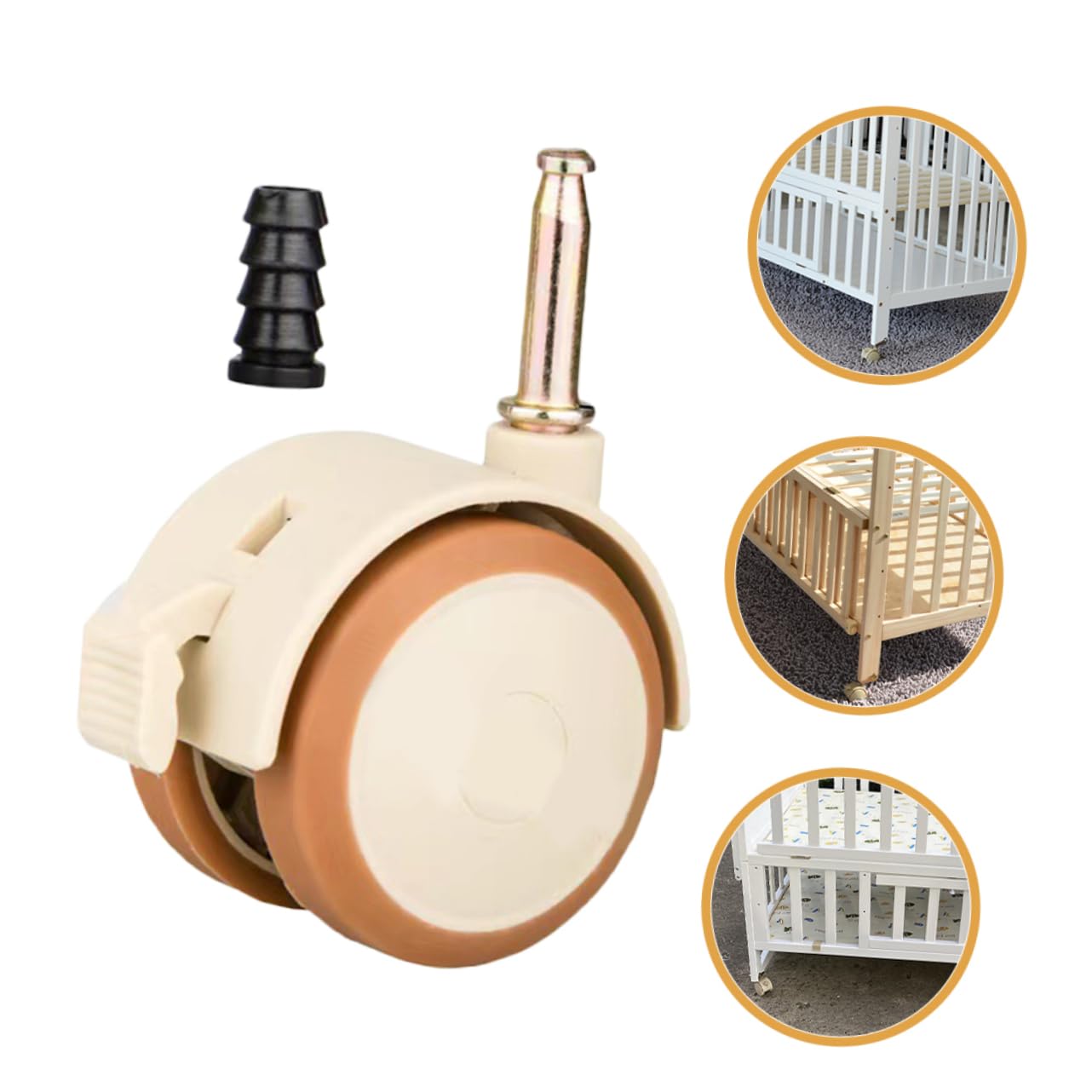 Roulettes Pivotantes Silencieuses Frein en PU Ensemble de 4 et Polyvalentes Installation Facile Accessoires pour Parents pour Lit Bébé