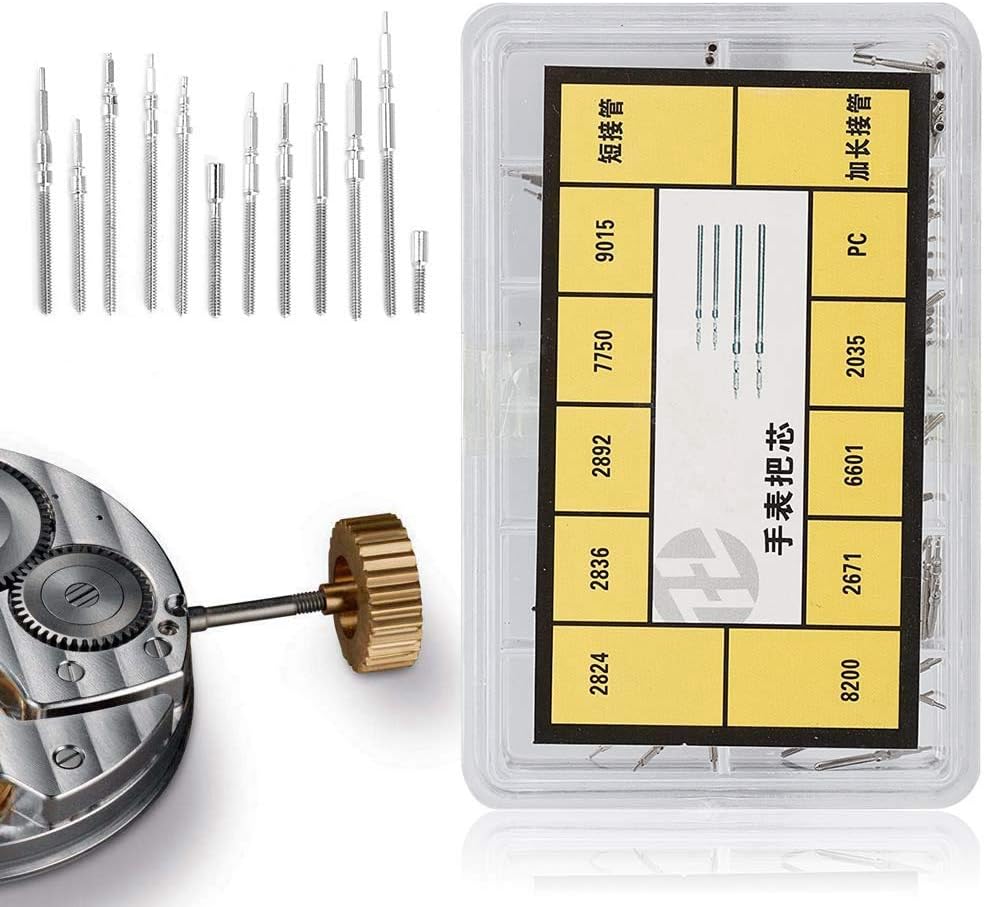 YUYTE Winding Stem Extenders, Watch Repair Kit, Watch Pole Extension Rod Wristwatch Winding Stem Extender for 2824 2836 Movement for Attaching Crown Watch Movement Part Repair