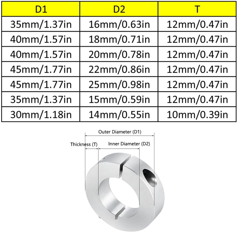 SagaSave 4 Pcs Shaft Clamping Collar Aluminum Alloy Locking Collar for Wheel Barrow Axle, Gearbox Assemblies, Machine Tools, Industry, Anodization Easy to Install (20mm)