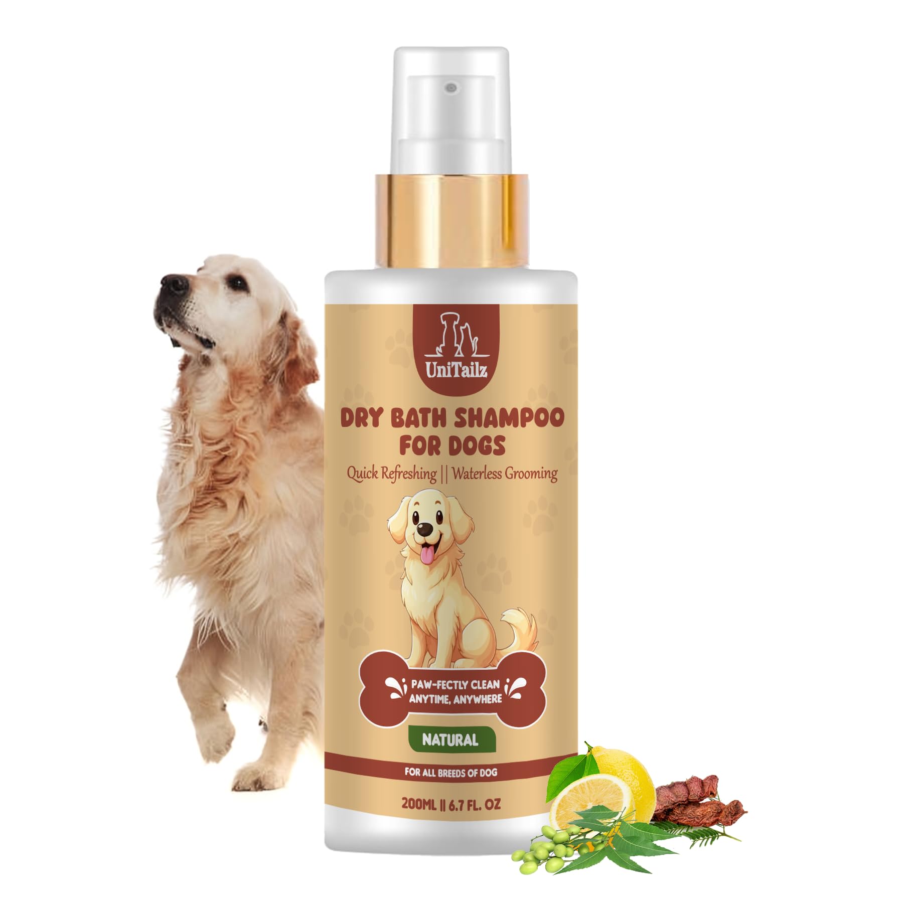 Unitailz Dry Bath Shampoo for Labrador Dogs, Puppy | Instant Waterless Spray Dog Shampoo for Quick Clean & Refreshing, Fresh Fragrance | Easy to Use Dog Shampoo for All Dog Breed –200Ml (B0D5BKJ831) Amazon Price History, Amazon Price Tracker
