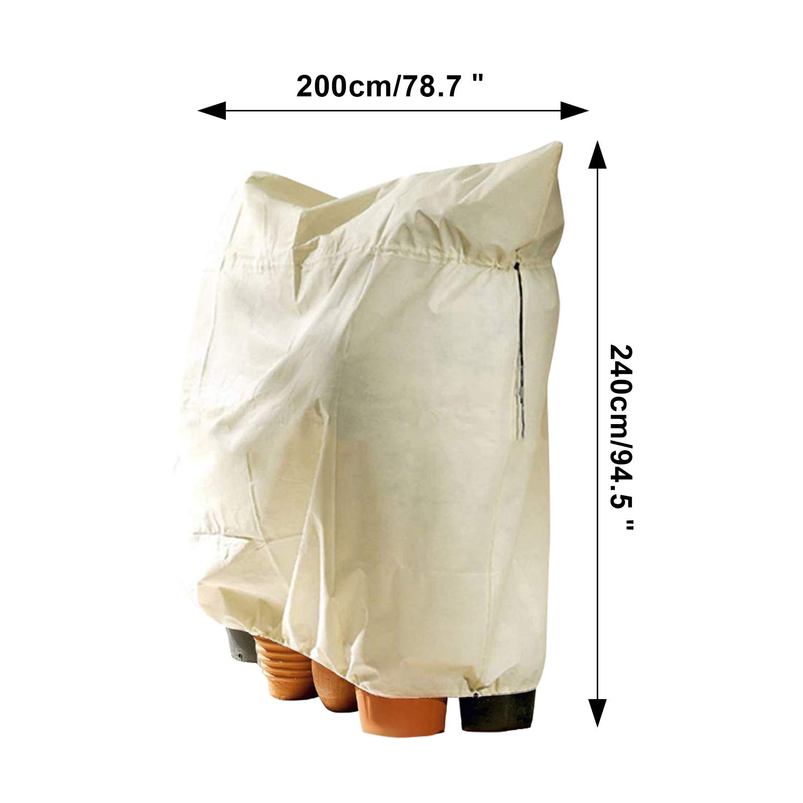 Housse Hivernage Plantes BIQIQI - Voile Protection Anti-Gel Réutilisable - 200x240cm - Vert