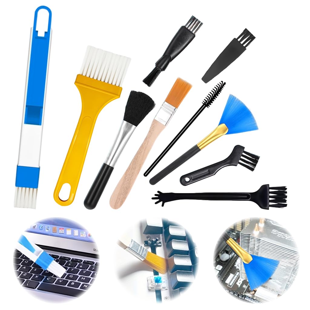 ZORBES® 10-Piece Cleaning Brush Kit Assorted Multipurpose Cleaning Brush Kit Dust Brushes and Dual End Detail Cleaning Brushes for Electronics, Household & Hobby Use-image-29
