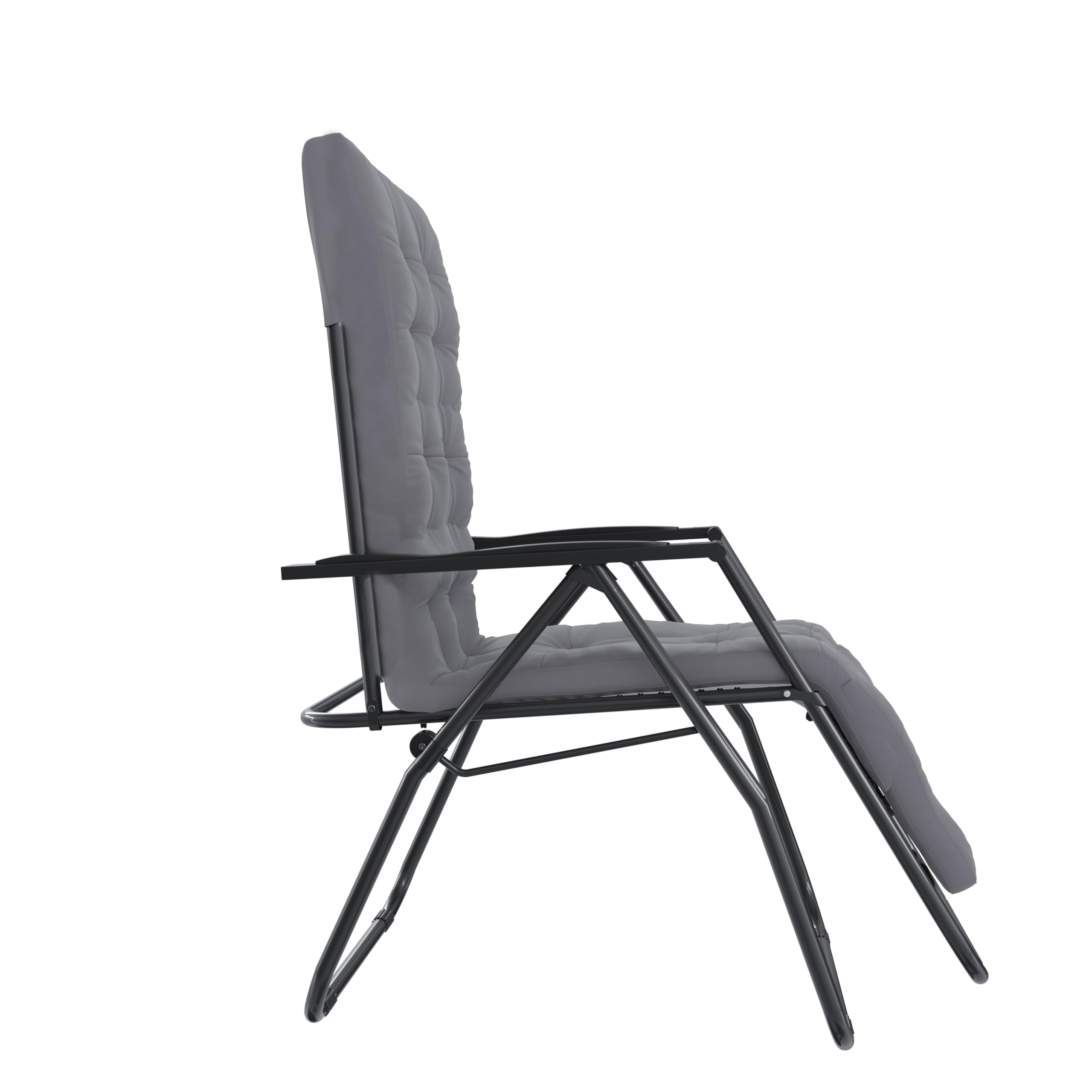 Poltrona Sedia Sdraio Relax Reclinabile Gravità 0 Con Cuscino Trapuntato Imbottito Design Ergonomico Richiudibile Salvaspazio In Acciaio Tubolare Doppio Spessore Portata Max 120 Kg (Bianco)