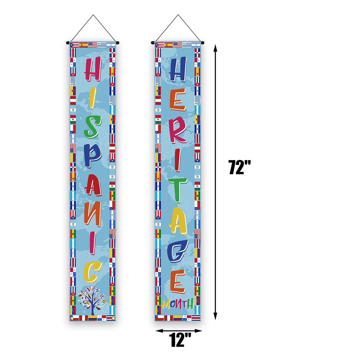 Mocsicka Banner Für Hispanic Heritage Month – 179,8x110 Cm, Polyester, Mit Seil, Für Klassenzimmer, Partys, Fotohintergrund