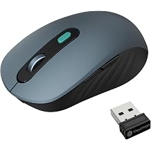 Keychron BM25 Silent Quiet-Click Mouse, Ergonomic Rechargeable Mice with Tri-Mode, 2.4G/Bluetooth 5.2/Wired, 1000Hz Polling Rate, Adjustable DPI, Programmable for Mac, Windows, Linux - Space Gray