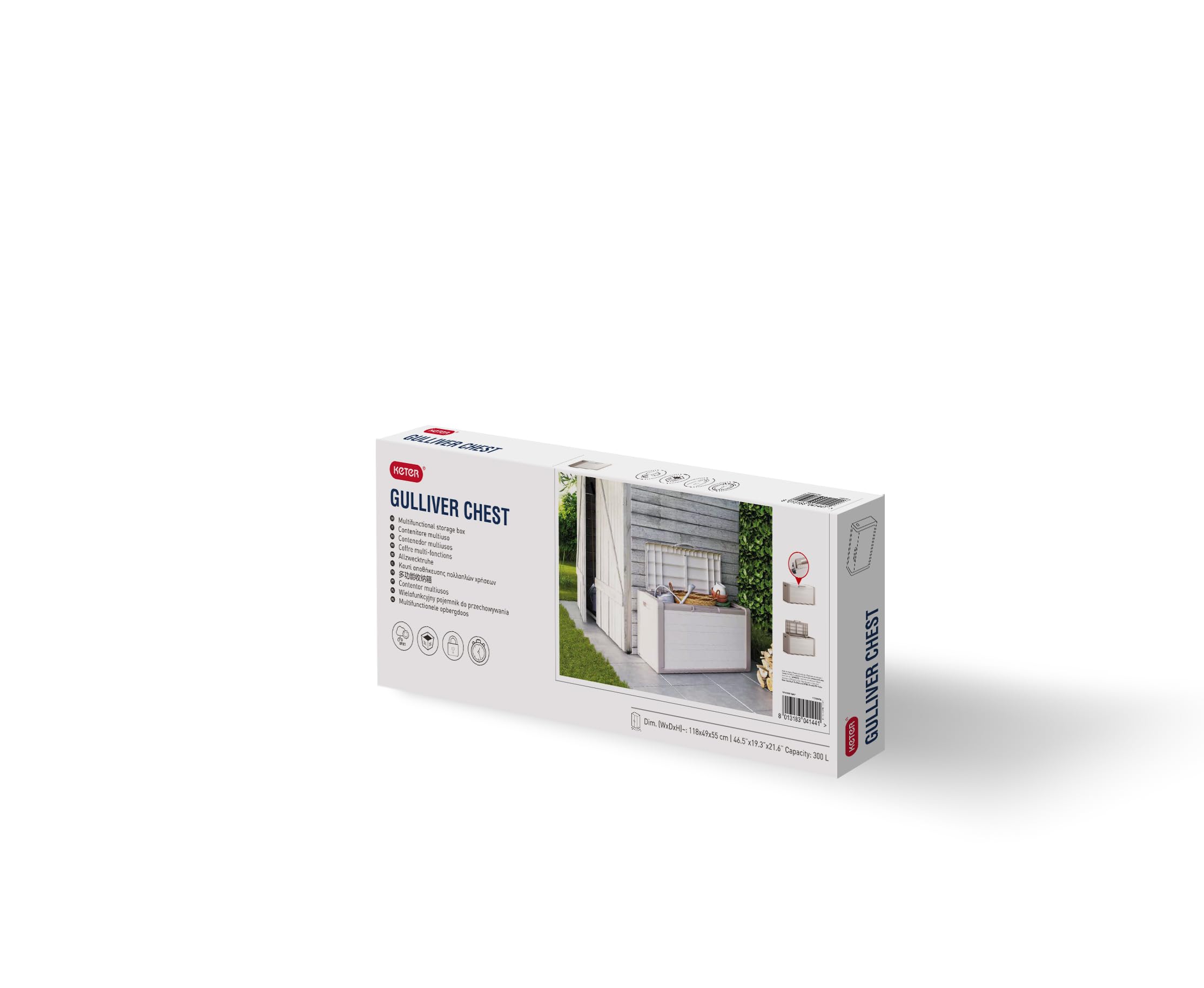 Keter Gulliver Chest - Cassone Multiuso Impermeabile Cert. Ipx1 - 118X49X55H Sabbia