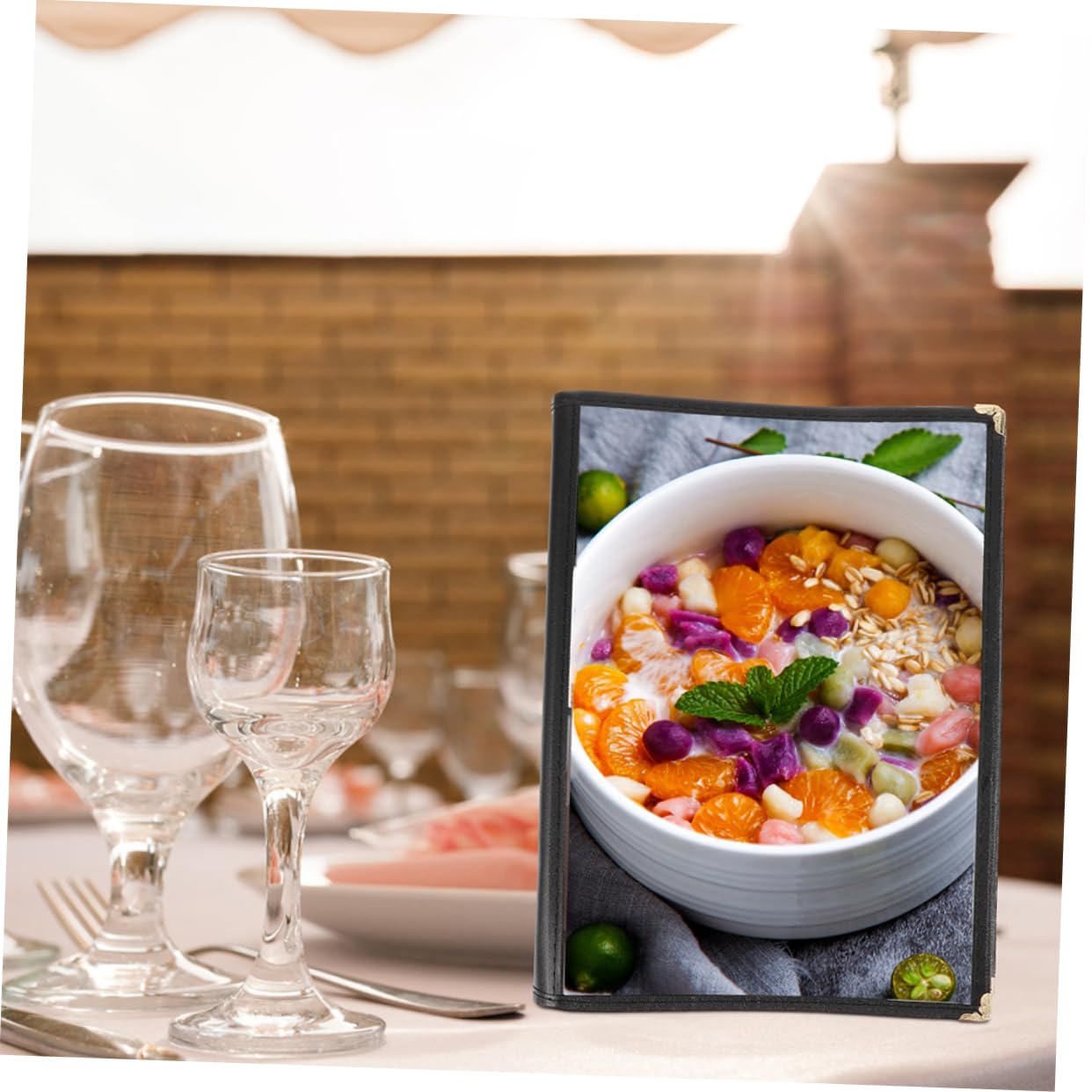 Portamenús Transparente A4 de Pvc 14 Páginas para Menú | Cubierta para Restaurante y Cafeterías, Diseño Diy, Carpeta de Menú Moderna y Sencilla