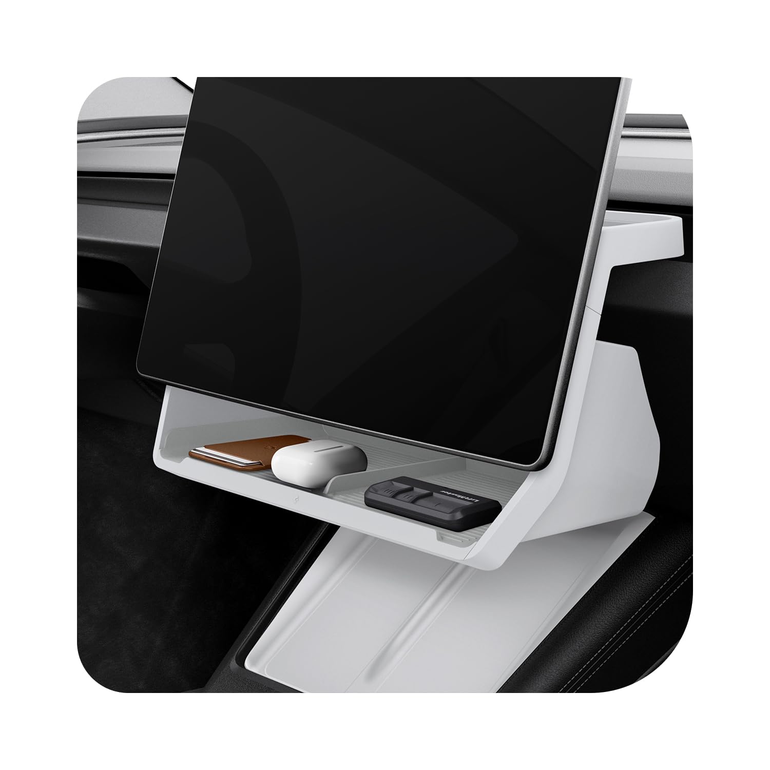 Spigen Under Screen Storage Organizer for Tesla Model Y Juniper - White
