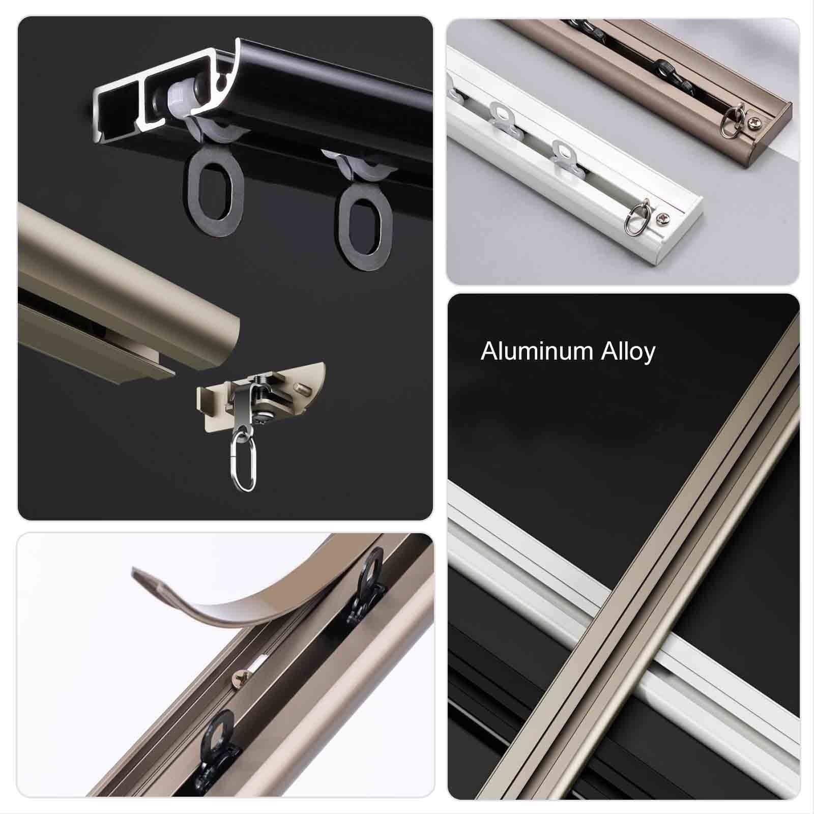 Aluminiowa szyna do zasłon sufitowych, 1-6 m, z cichymi rolkami, złota szyna do draperii, idealna do dzielenia pomieszczeń i balkonów, łatwy montaż sufitowy, wszechstronny system zasłon
