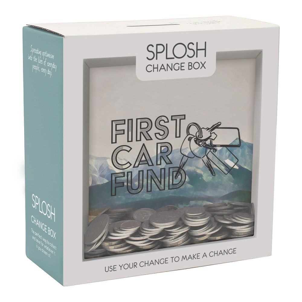 First Car Fund Splosh Change Box Money Saving Box Royal County Products