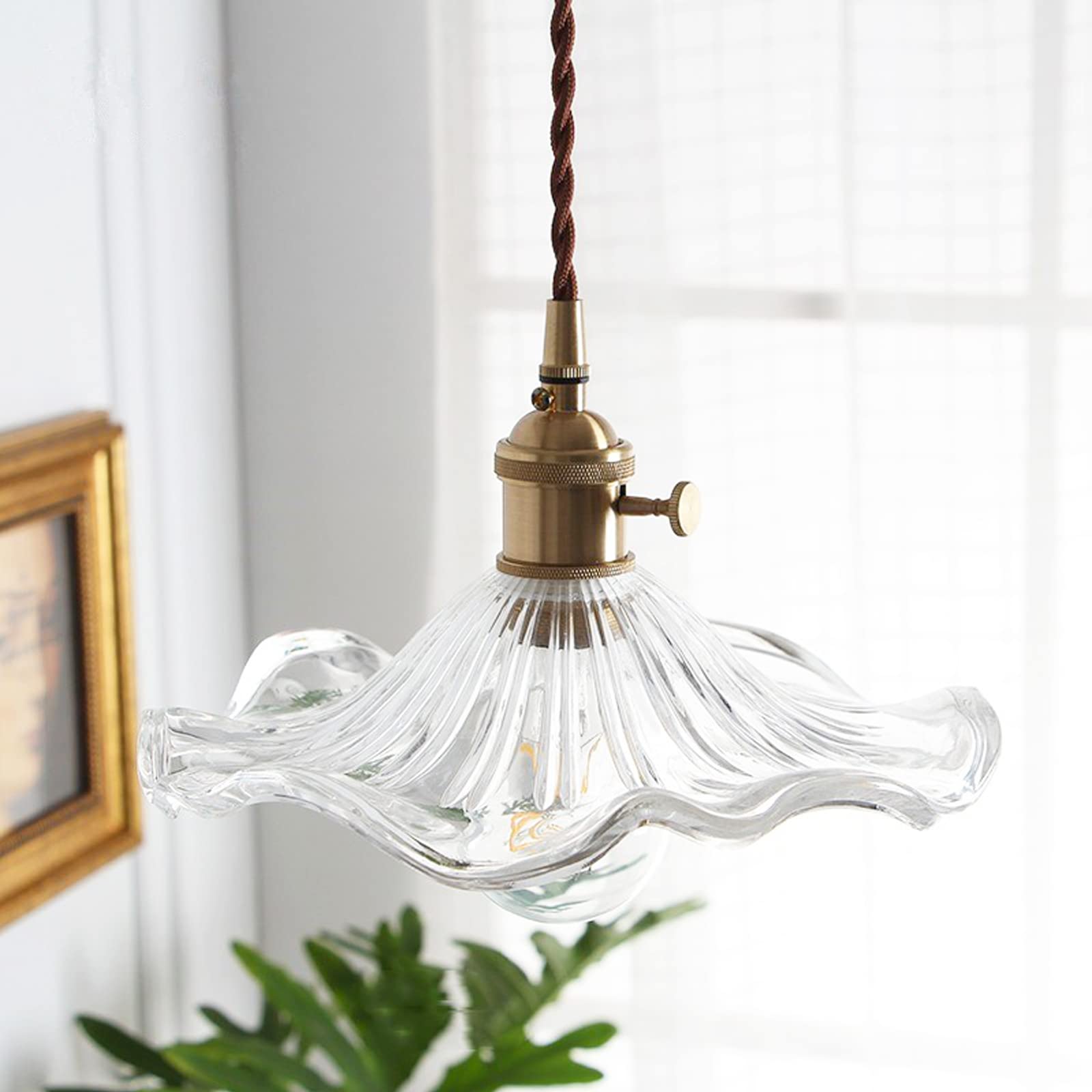 Chrasy E27 Industrielle Intérieur Verre Suspensions Luminaire Suspensions Luminaires Plafonniers Moderne Eclairage de Plafond Verre (Transparent)