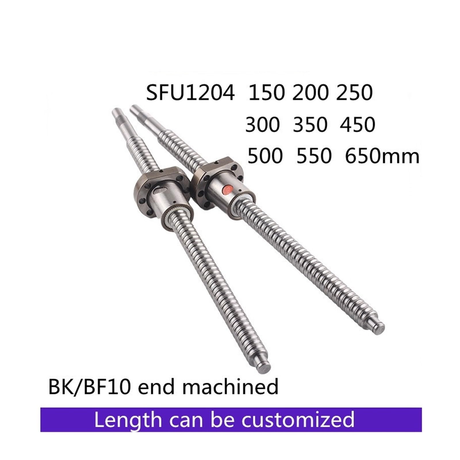 vite a ricircolo di sfere Vite a ricircolo di sfere 1204 lavorata SFU1204 200 300 500 600 800 a C7 da 1000 mm con dado singolo for parti CNC(260mm With nut)