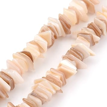 Fashewelry Natural Shell Nuggets Chip Spacer Beads Irregular Shell Loose Charm Beads 5-17x5-7mm for Bracelet Necklace Jewelry Making DIY Crafts, Burlywood, About 200Pcs/Strand, 1 Strand