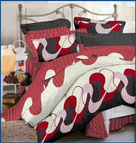 OctoRose 100% Cotton Duvet Covers with Pillow Case Set Burgundy - King
