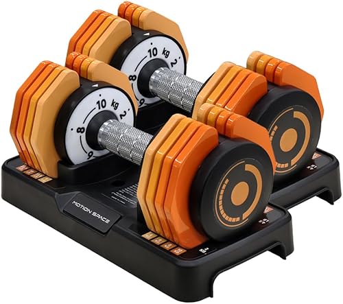 Juego de mancuernas ajustables de 12.5 libras22.5 libras, 1 seg de 5 pesos ajustables rápidamente por mango giratorio, mancuernas de metal