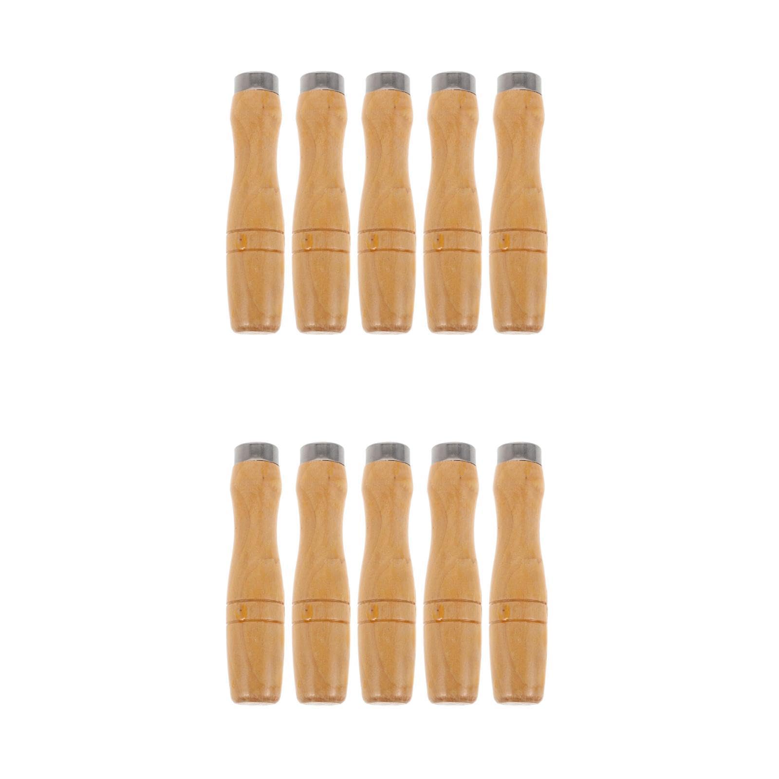 10PCS Wooden File Handle with Strong Metal Collars for File Cutting Tool Craft ¼ˆ4 Inch ¼‰