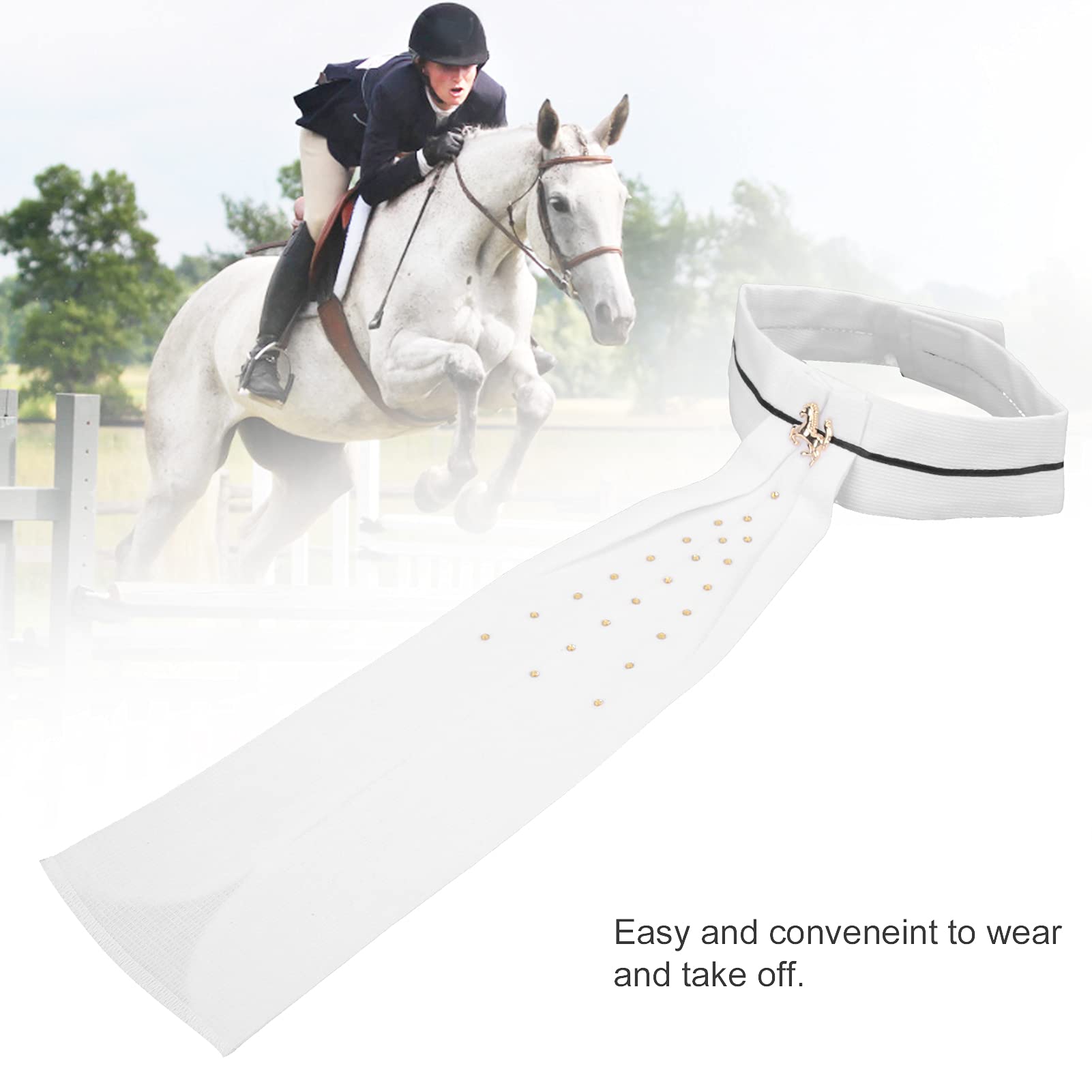 Cravate équitation – Compétition – Blanc – Longueur 40 Cm – Neuf Avec étiquettes