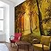 Produktbild Apalis Waldtapete Vliestapete Gemälde einer Waldlichtung Fototapete Wald Quadrat | Vlies Tapete Wandtapete Wandbild Foto 3D Fototapete für Schlafzimmer Wohnzimmer Küche | Größe: 192x192 cm, gelb, 97688
